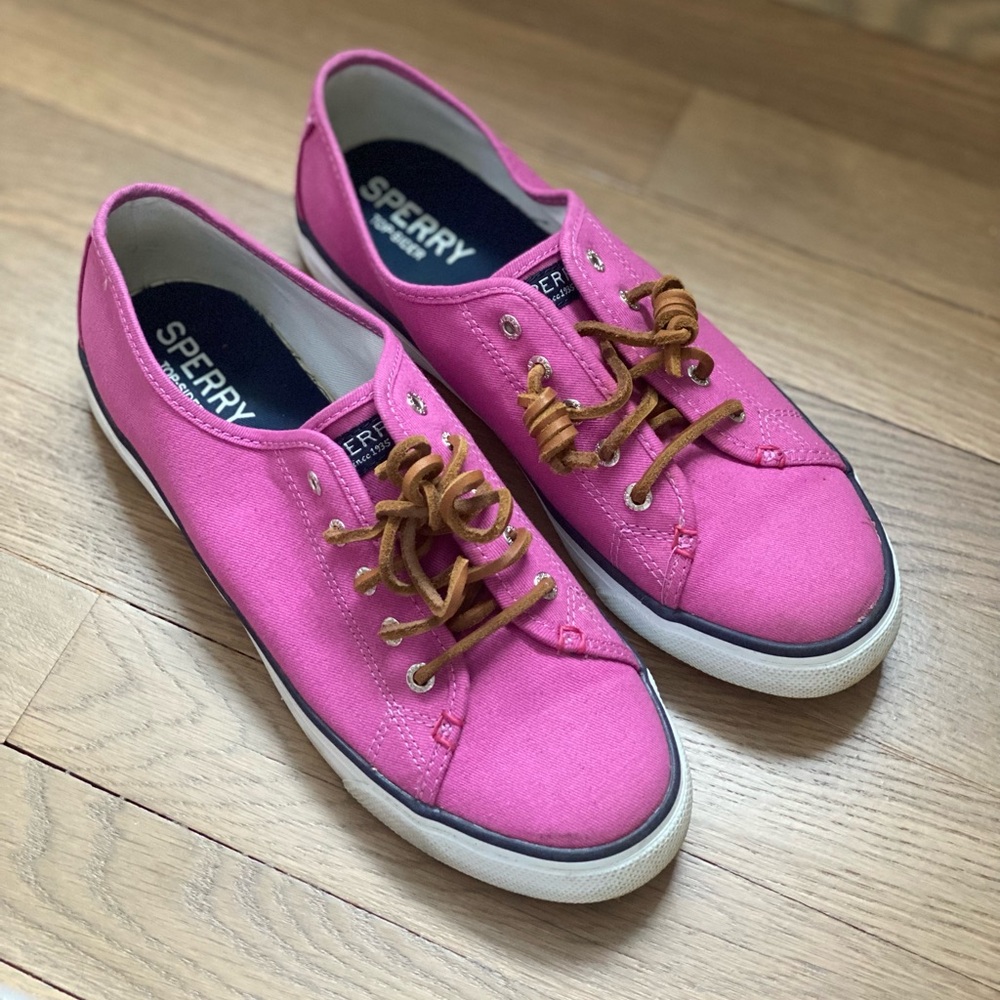 Hot Pink Sperry Top-Sider Women's Slip-On Sneakers Size 9 Punk